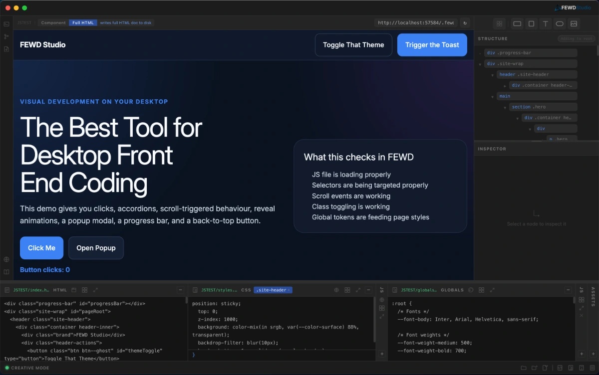 FEWD Studio Interface